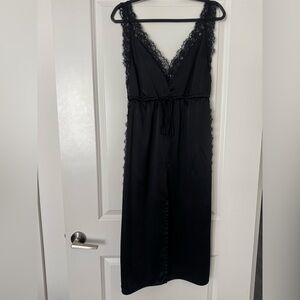 Fleur du mal cami silk midi lace dress black Size S